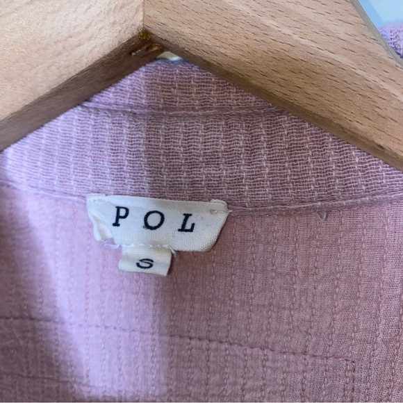 SOLD✨Pol Small Oversized Lightweight Button Down Pink Gray And Black Long Top - Picture 2 of 6